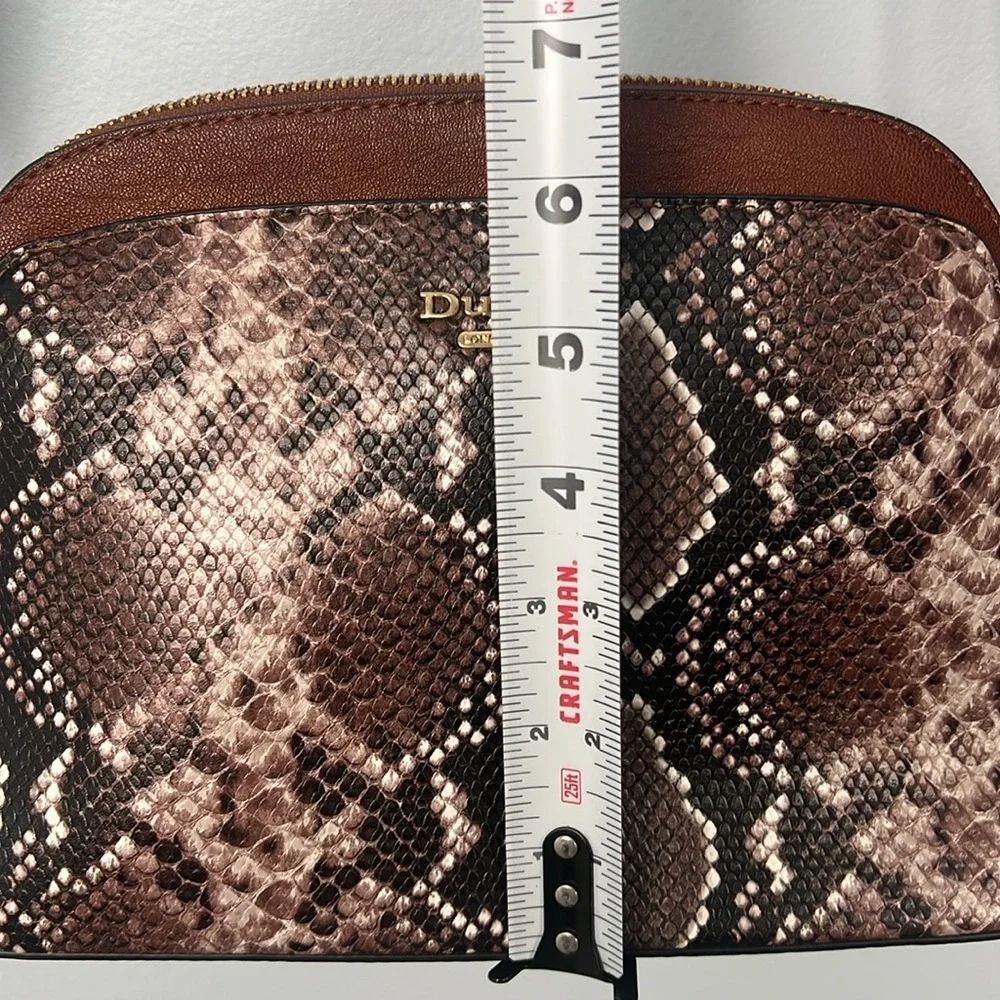 Elegant Snakeskin Crossbody Bag in Brown and Cream